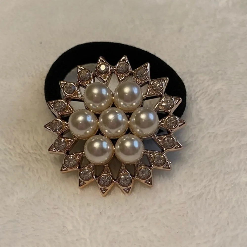 Pearl And Rhinestone Elastic Hair Tie